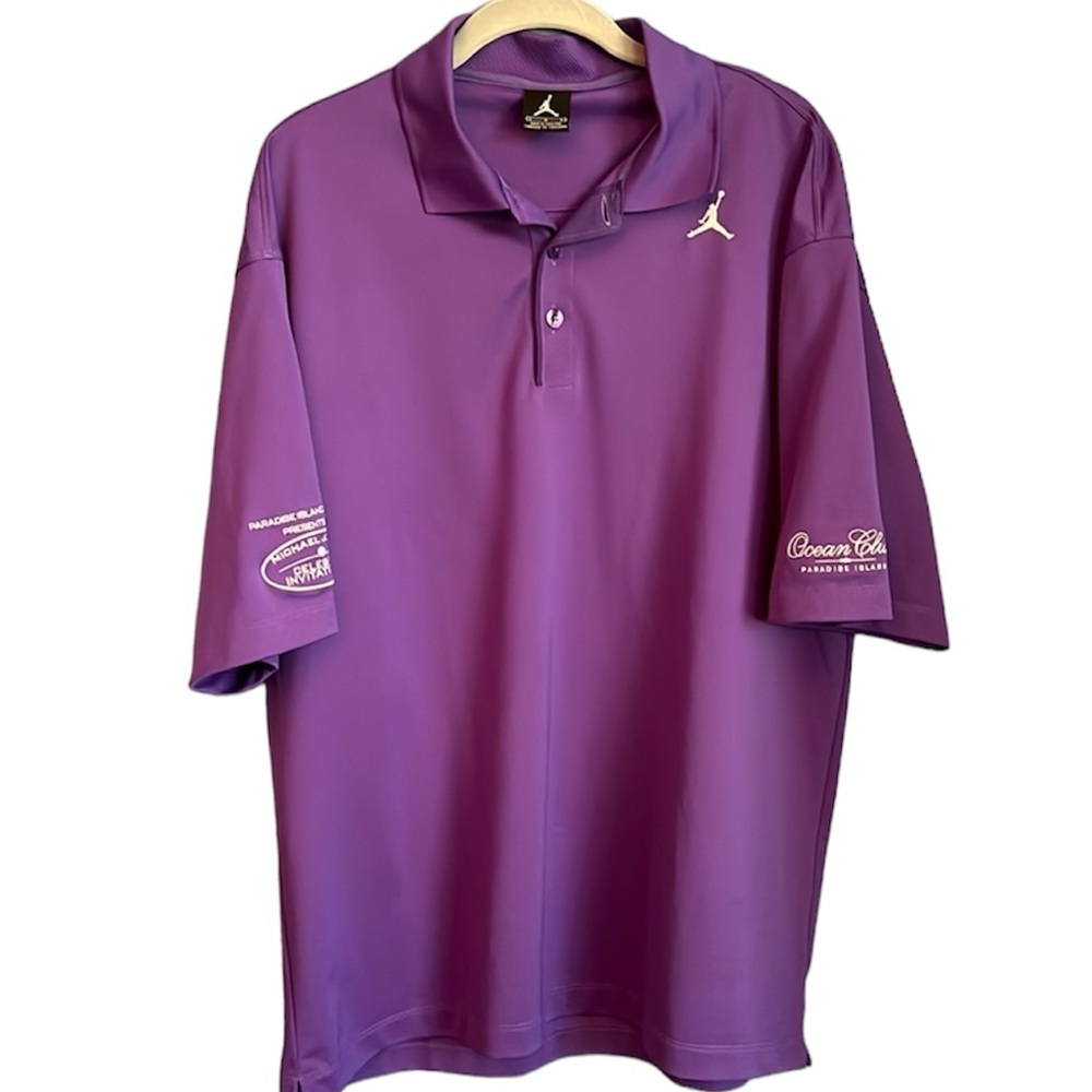 Michael Jordan Celebrity Invitational Purple Polo with Embroidery Men’s Size L